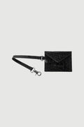 Onyx Clutch w/ Envelope Charm| Black Croc
