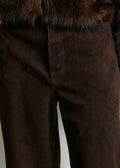 Zonie Suede Jeans Chocolate Brown