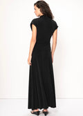 Raza Sleeveless Draped Jersey Top Black