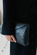Onyx Clutch w/ Charm Black Croco