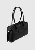 Brioche Duffle Black Pebble Grained Leather