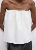 Rouched Tube Top White