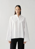 Collar Wide Sleeve Shirt White