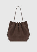 Scallop Tote Ganache Suede Leather