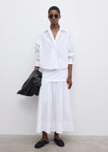 Cropped Asymmetric Shirt White