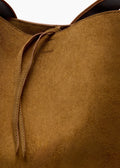 The Norma Tote Maple Brown Suede