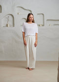 Melis Linen T-skjorte White