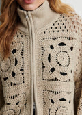 Crosette Knit Cardigan Beige