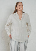 Hills Linen Blend Shirt Ecru Melange