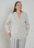 Hills Linen Blend Shirt Ecru Melange