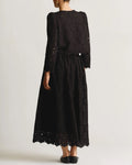 Broderie Anglaise Maxi Skirt Black