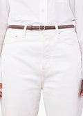 The Georgia Slim Belt Chocolate Brown & Silver