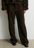 Zonie Suede Jeans Chocolate Brown