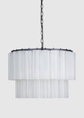Fontaine Chandelier White 2 Layer w/ Black Metal