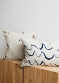 Surfers Embroidered Cushion Cover