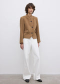 Short Curved Jacket Camel
