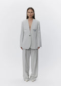 Suzette Classic Wool Blazer Misty Blue Melange