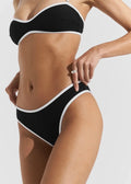 Ribbed Bikini Bottom Black Badetøy