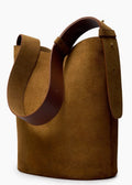 The Norma Tote Maple Brown Suede