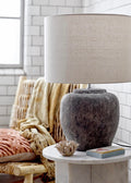 Isabelle Table lamp Grey Stoneware