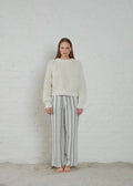 Euston Striped Gauze Pant Ecru & Black
