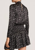 Jacquard Pleated Dress Black Bliss
