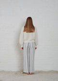 Euston Striped Gauze Pant Ecru & Black