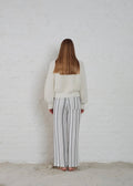 Euston Striped Gauze Pant Ecru & Black