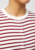 Classic Cotton Cardigan Winetasting Stripe