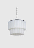 Fontaine Chandelier White 2 Layer w/ Black Metal