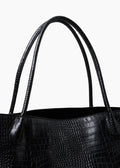 The Eva Weekend Tote Black Croco