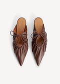 Masey Leather Mules Dark Mahogany