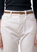 The Georgia Slim Belt Maple Brown Suede
