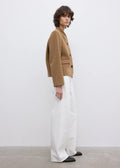 Short Curved Jacket Camel