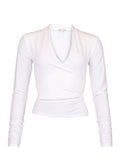 Jersey V-Neck Top White