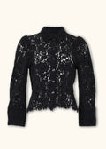 Lace Velvet Shirt Black