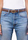 The Georgia Wide Belt Chocolate Brown & Gold
