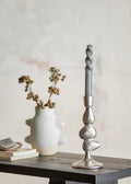 Metina Candle Holder Silver Aluminum