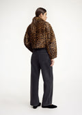 Rowani Shearling Calf Jacket Leopard