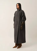 Clooney Neck Coat Grey Melange