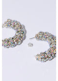 Mini Diamond Hoops Silver