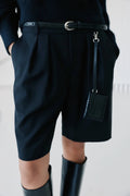 Onyx Clutch w/ Envelope Charm| Black Croc