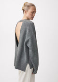 Dive Open Back V Sweater Grey Camo