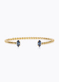 Petite Navette Armbånd | Gold & Denim Blue