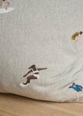 Surfers Embroidered Cushion Cover