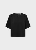 Leonie Satin Tee Black