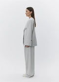 Suzette Classic Wool Blazer Misty Blue Melange