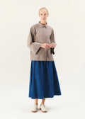 Shina Poplin Shirt Brown Stripe