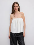Rouched Tube Top White