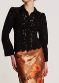 Lace Velvet Shirt Black